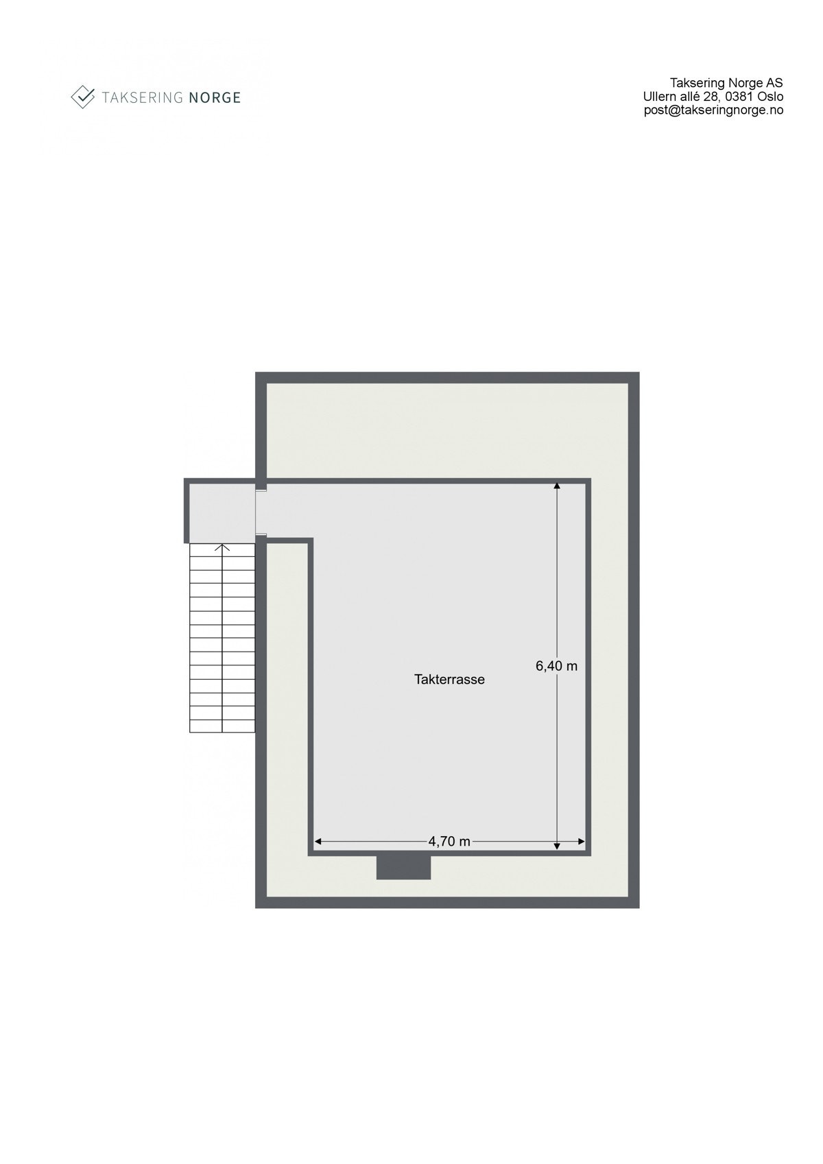 Plantegning takterrasse Galleribilde