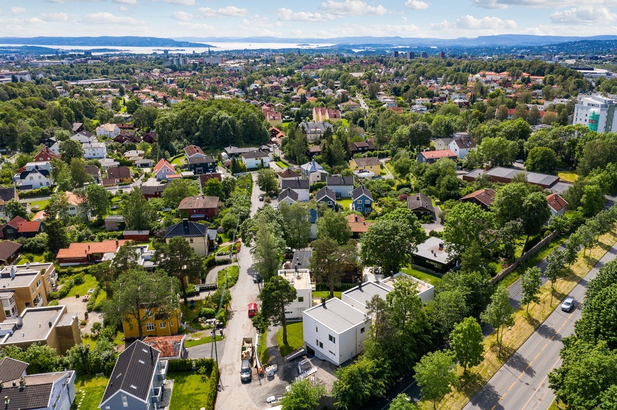 Dronebilde av området Galleribilde
