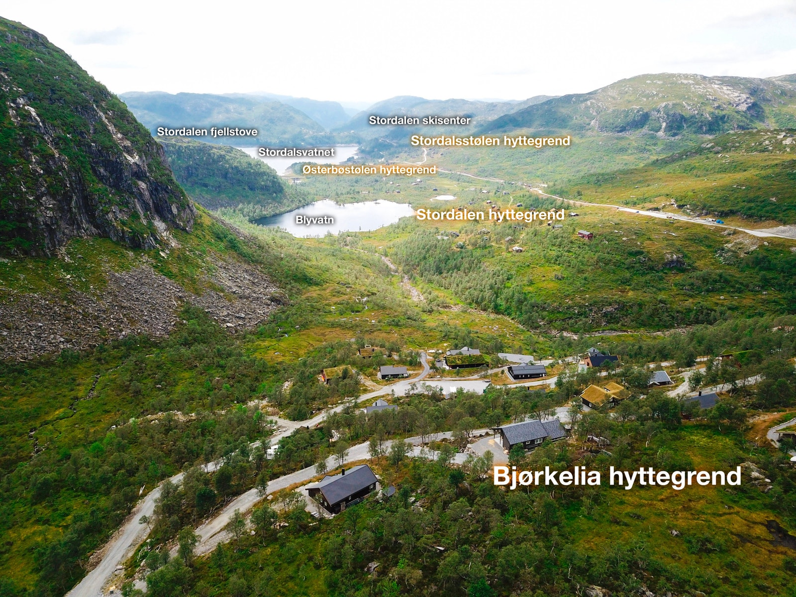 Oversikt hyttegrender i Stordalen Galleribilde