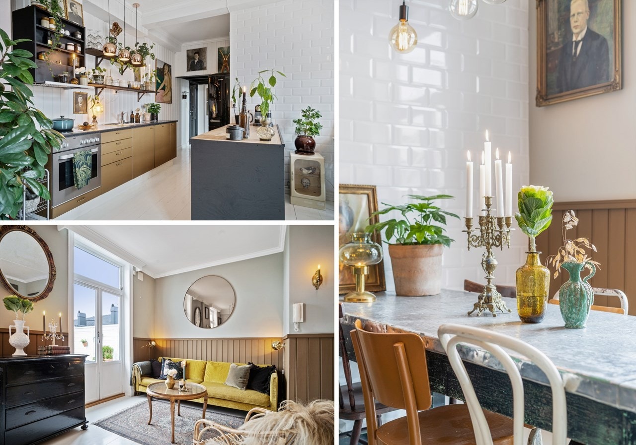 Stilig, rustikk og svært gjennomført 2-roms i sjarmerende bygård fra 1870. Galleribilde