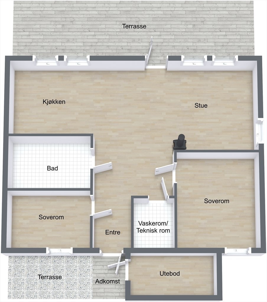 3D- Plantegning. Galleribilde