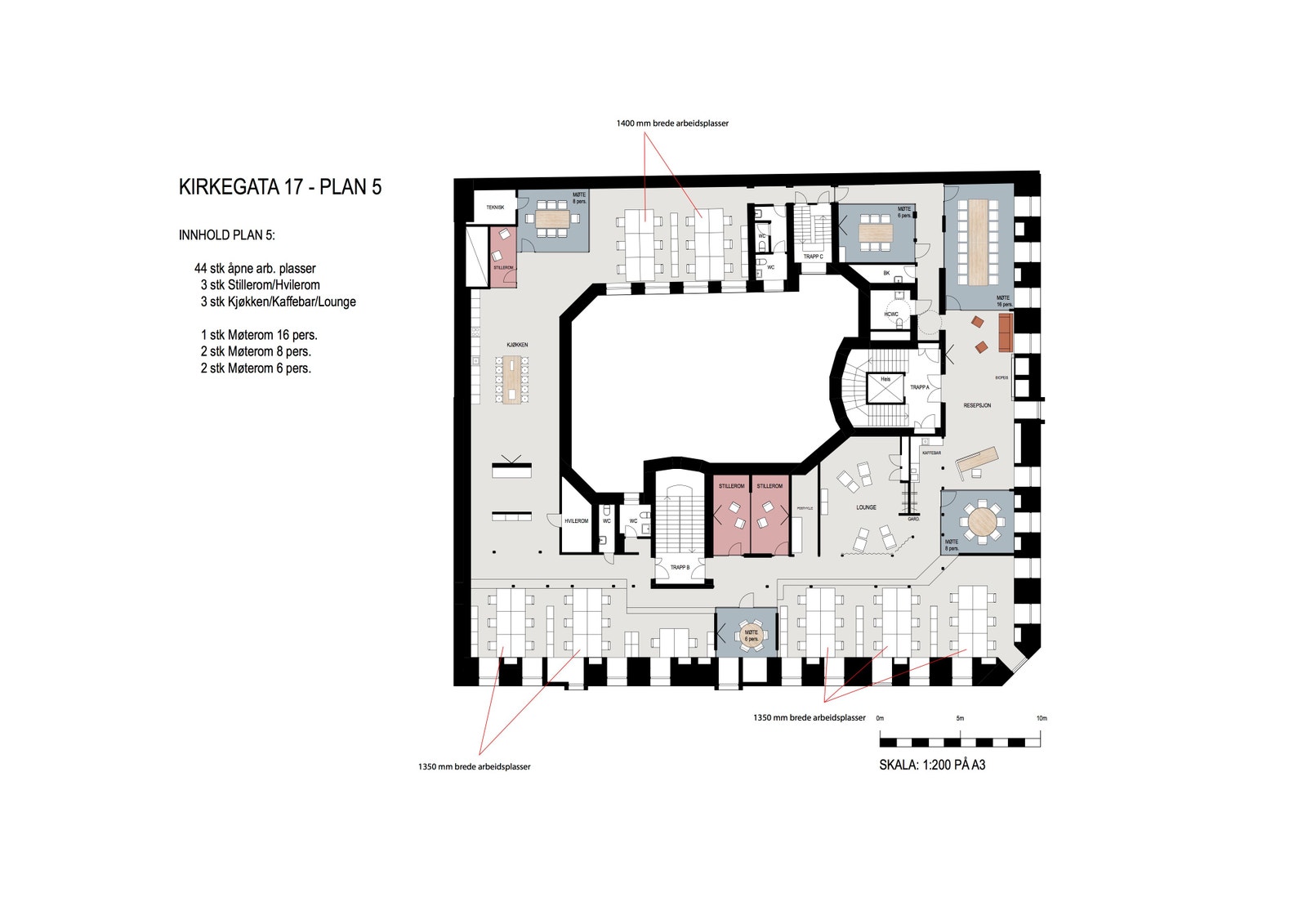 Plan 5 - 1027 kvm, alt. 2. Egnet for ca 50 pers. Galleribilde