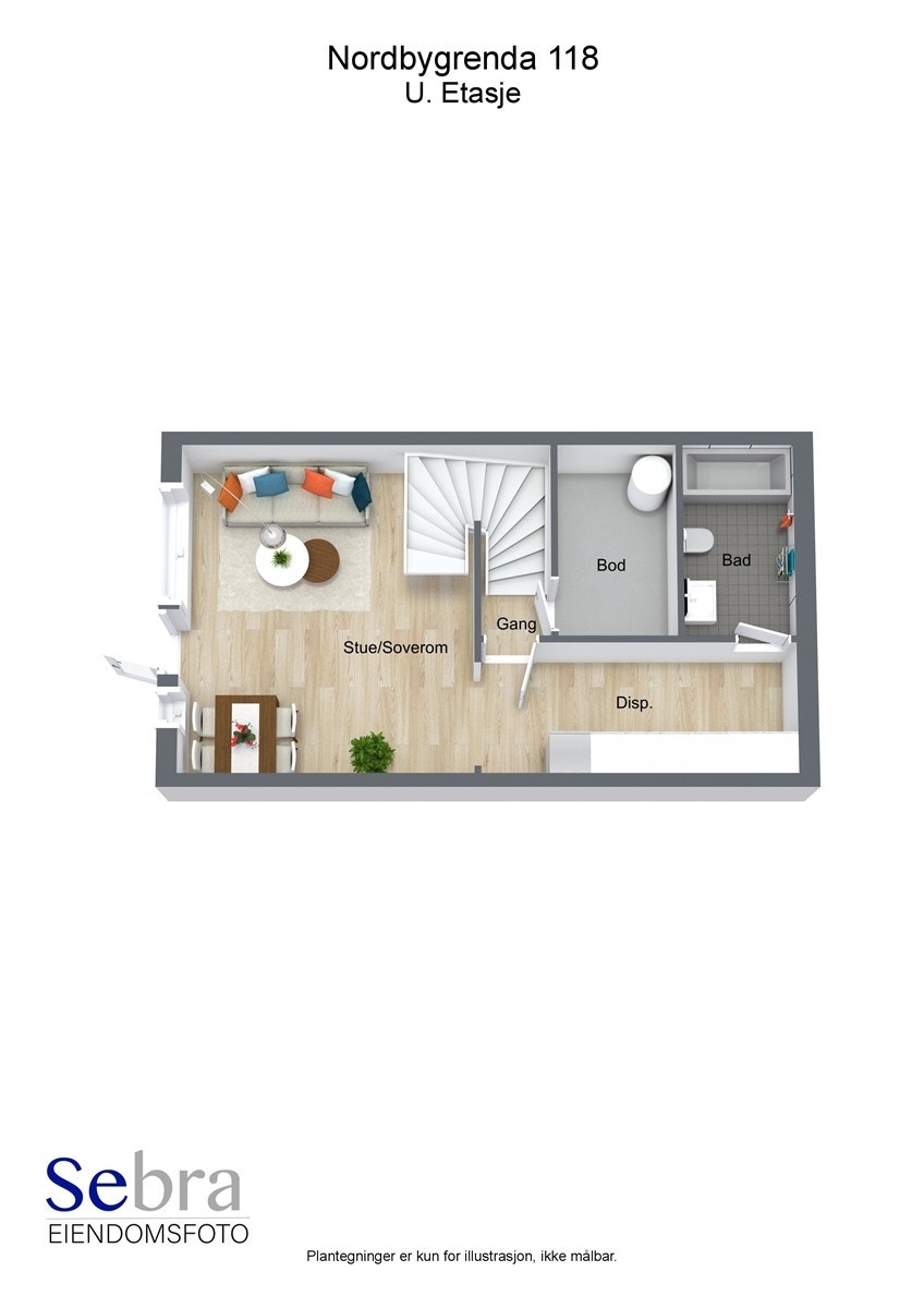 Plantegning underetasje. Galleribilde