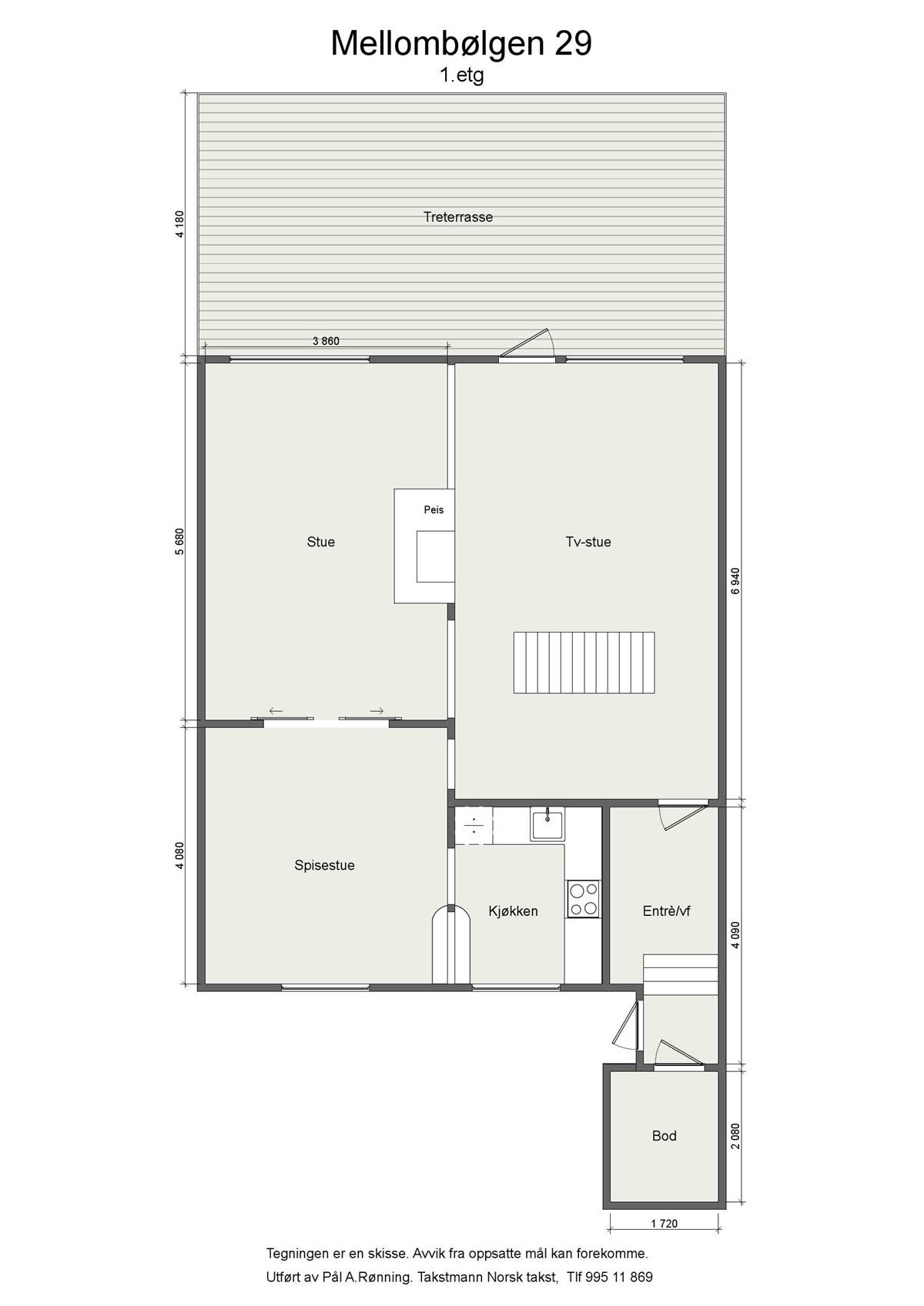 Målsatt plantegning 1. etg. Galleribilde