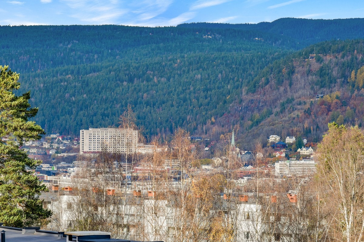 Flott utsikt til og byen. Galleribilde