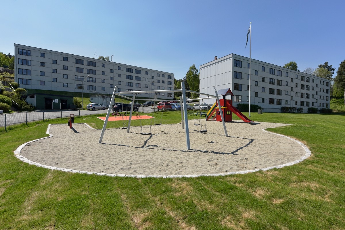 Lekeområdet byr på morro for store og små. Galleribilde