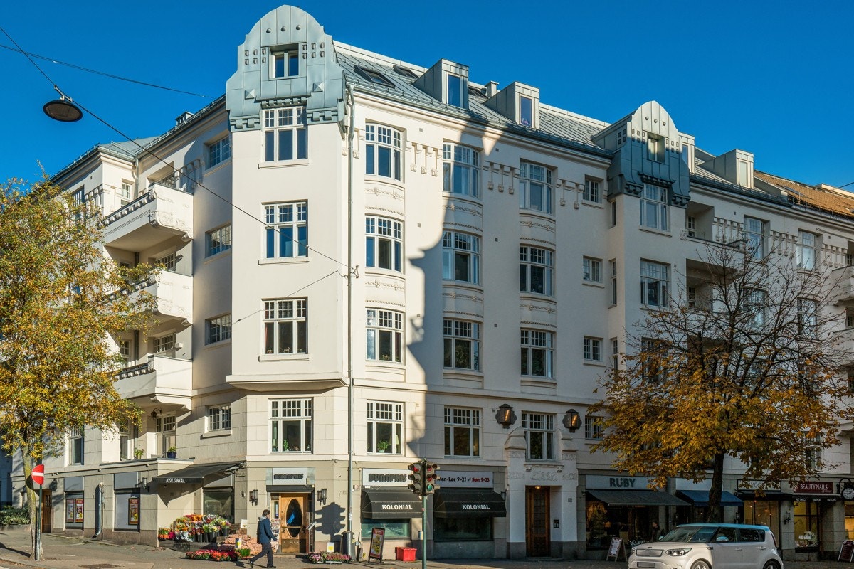 Leiligheten har en flott beliggenhet på hjørnet mot Gabels gate. Galleribilde