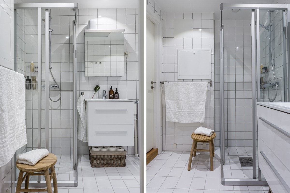 Flislagt bad med varme i gulv som ble renovert i 2005 Galleribilde