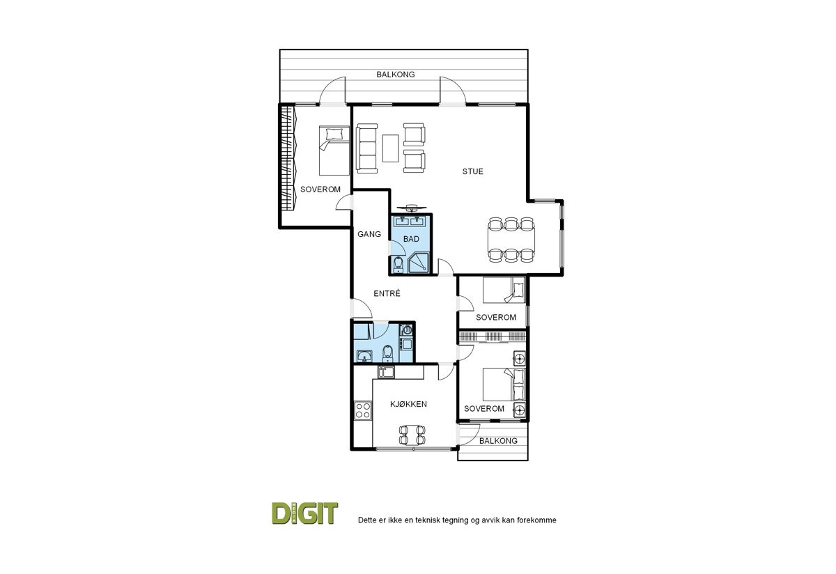 Plantegning 2.etg. Galleribilde