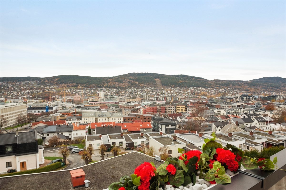 Utsikt fra balkongen i toppetasjen. Galleribilde