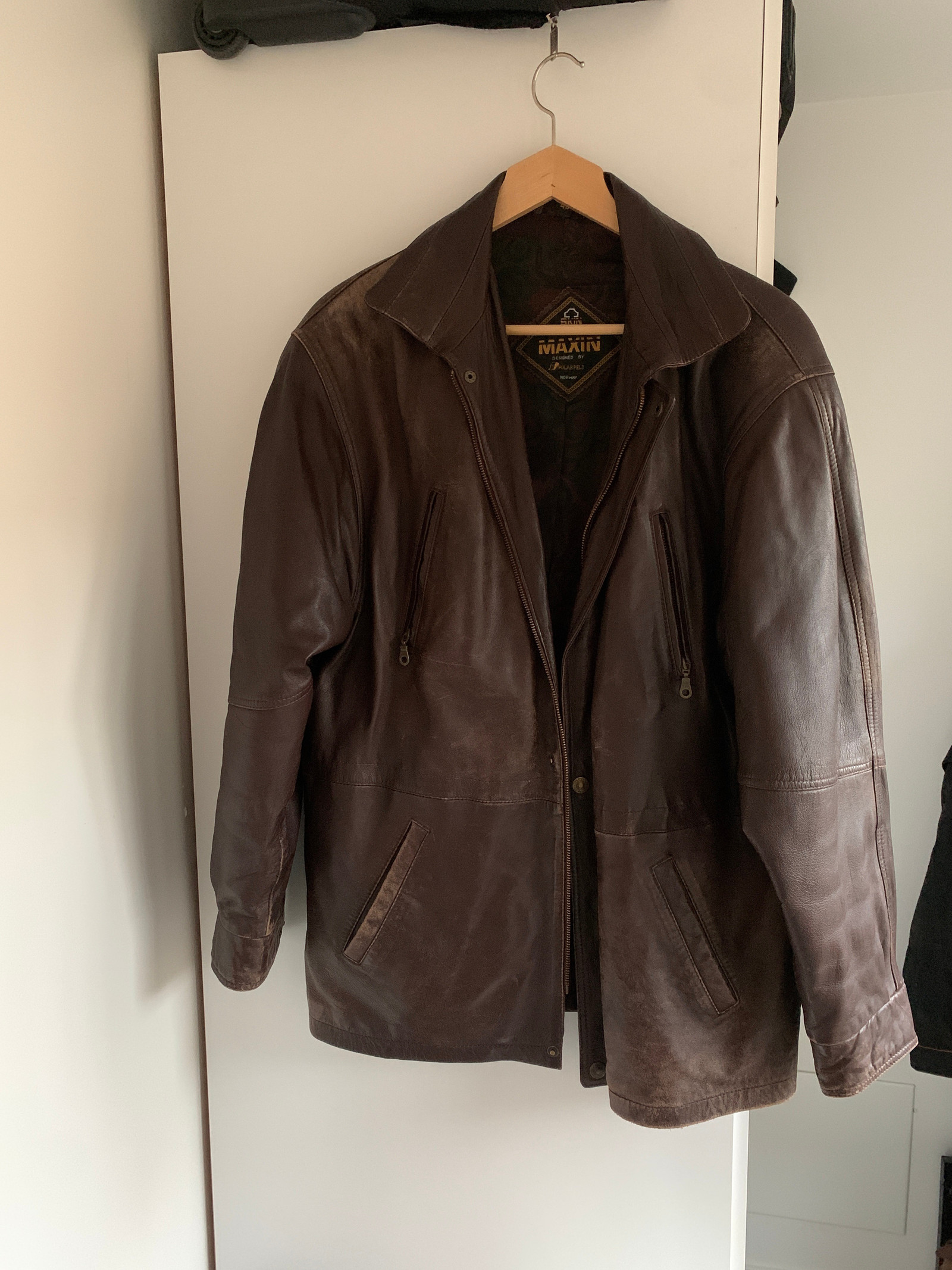 Vintage skinnjakke brun | FINN.no Vintage Brun skinnjakke | Fretex