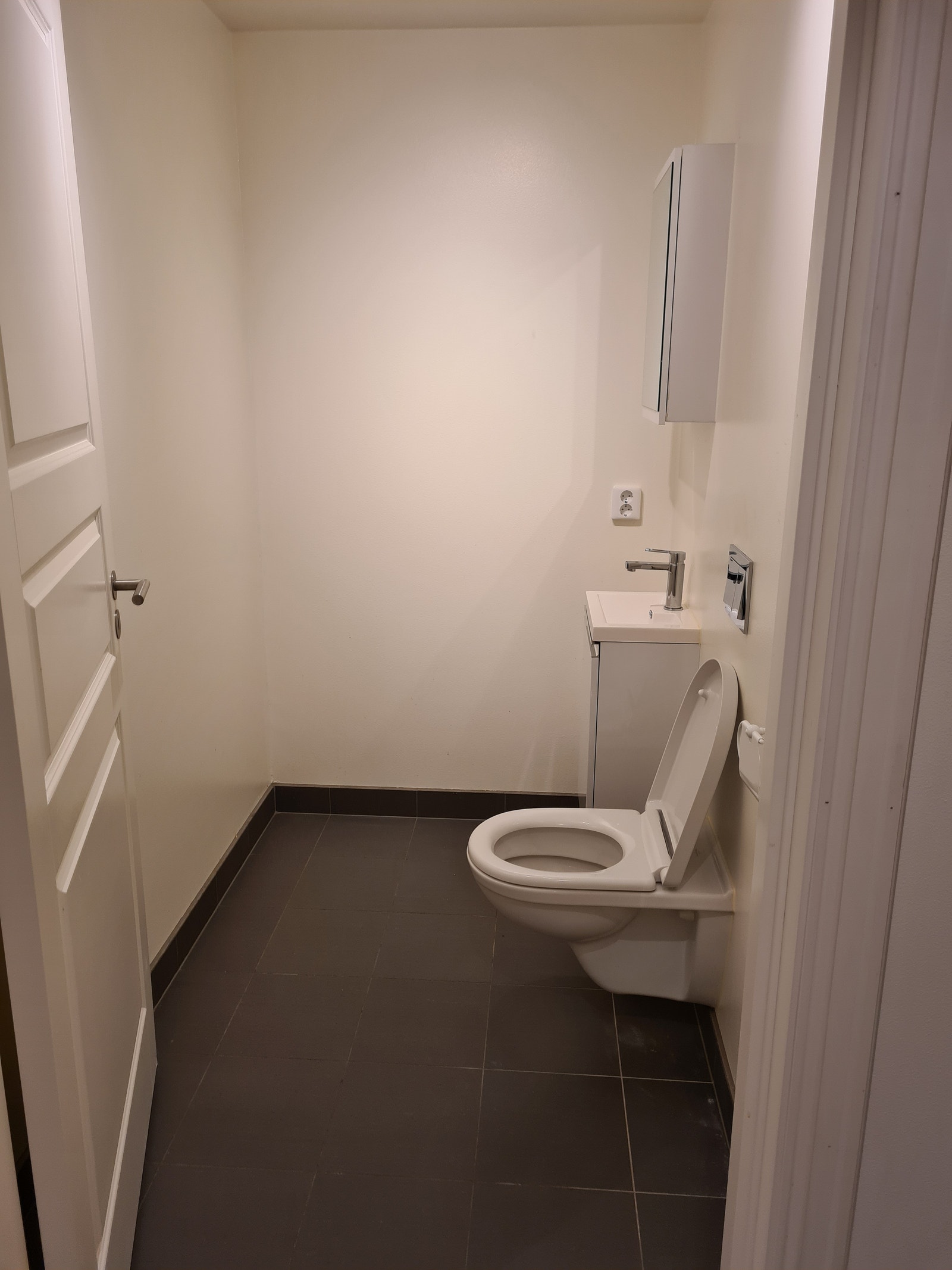 Vegghengt og lyst moderne toalett. Galleribilde