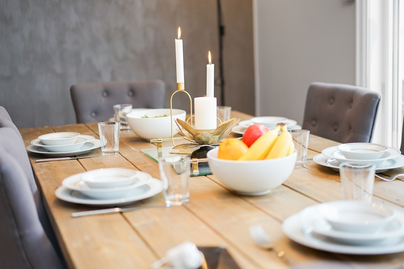 Detaljbilde av spisebordet i stuen! Galleribilde