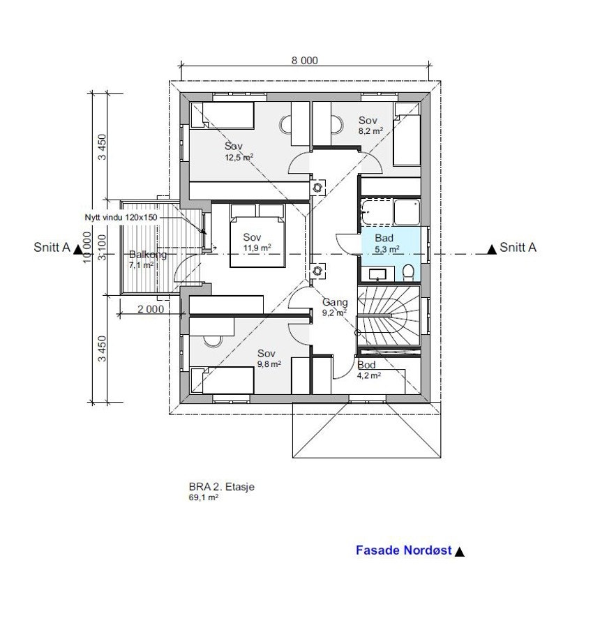 Plantegning 2.etasje Galleribilde