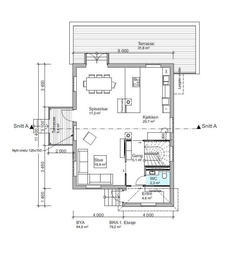 Plantegning 1.etasje Galleribilde
