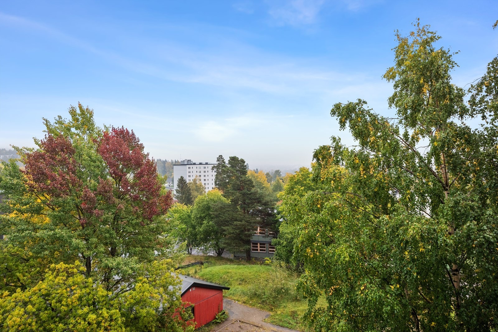 Flott utsikt over nærområdet fra leiligheten Galleribilde