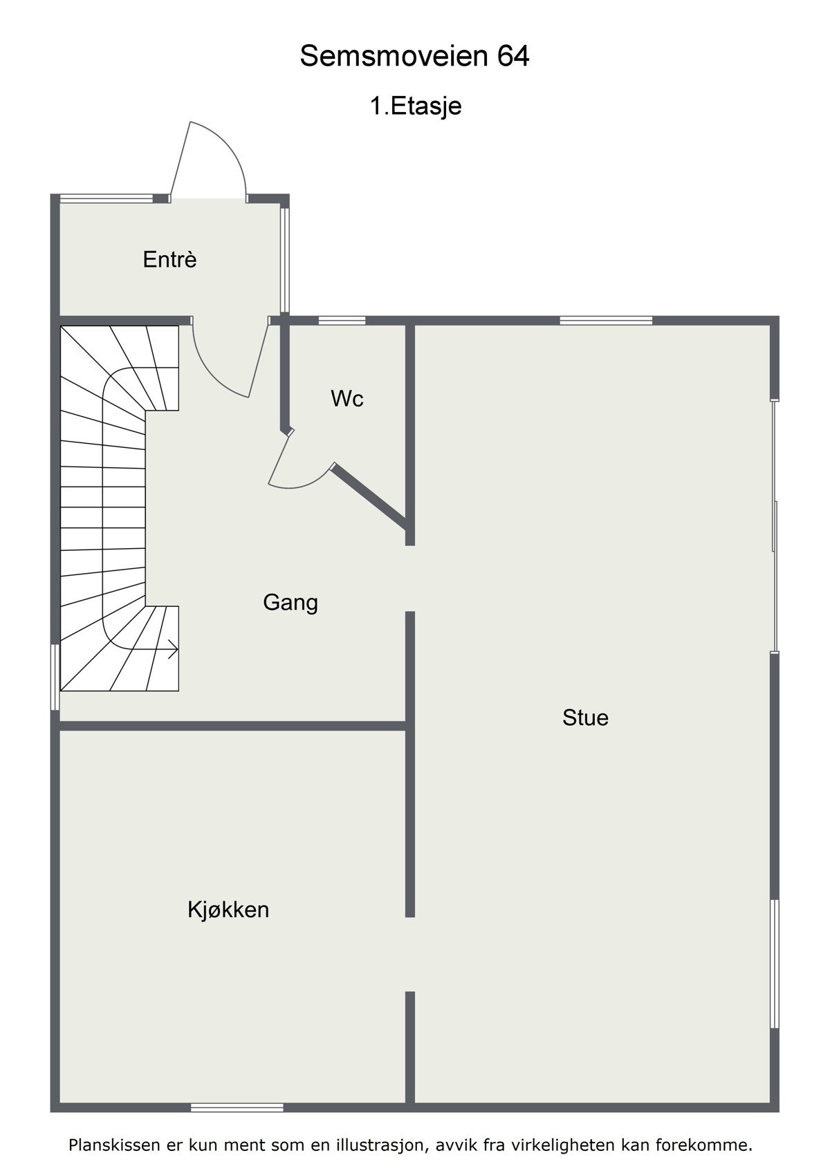 Plantegning første etasje. Galleribilde