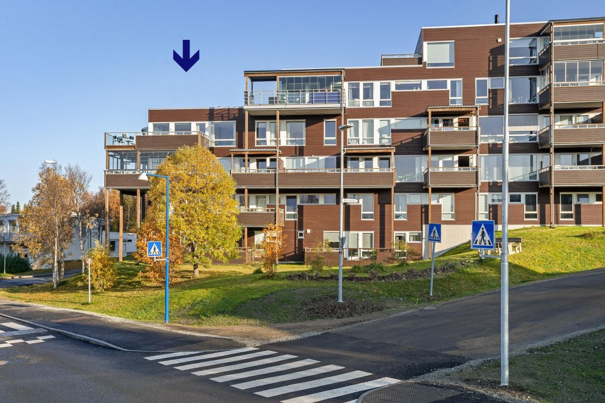 Leiligheten ligger øverst på enden