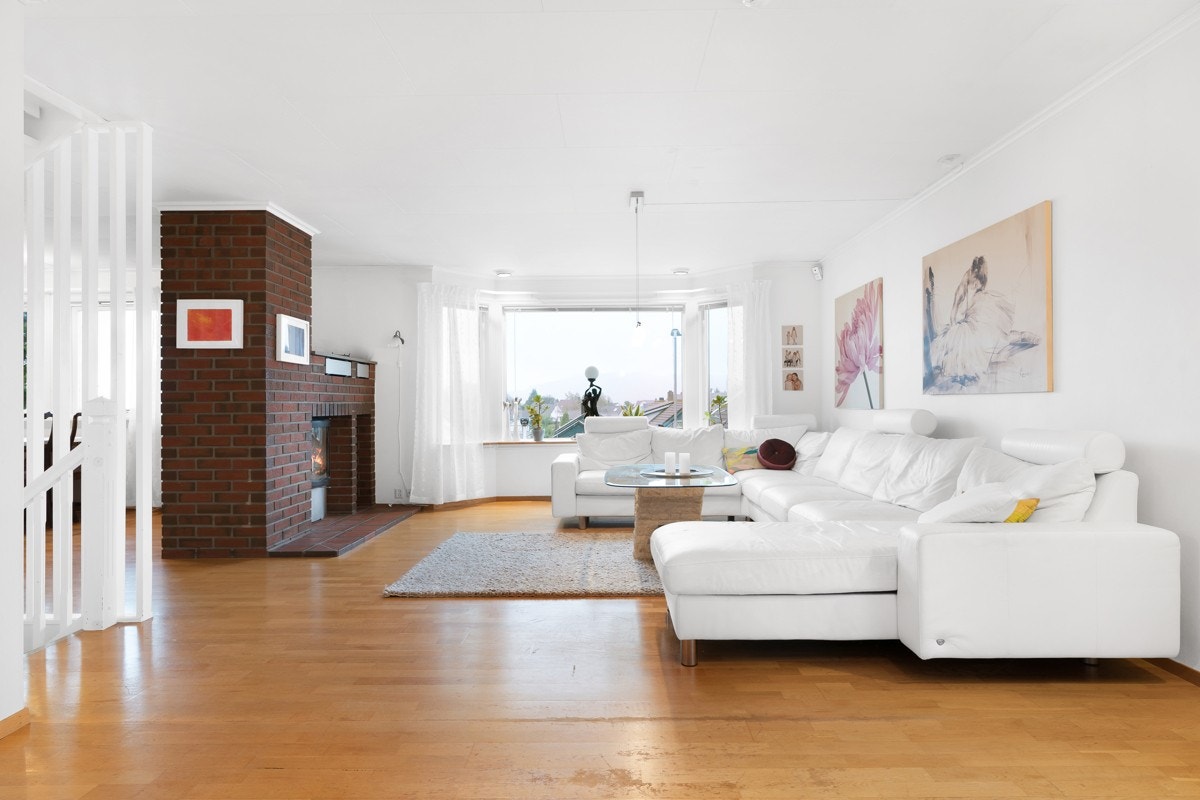 Stor stue med flott utsikt Galleribilde