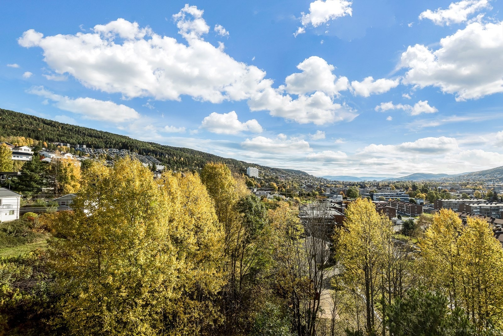 Meget flott utsikt mot byen Galleribilde