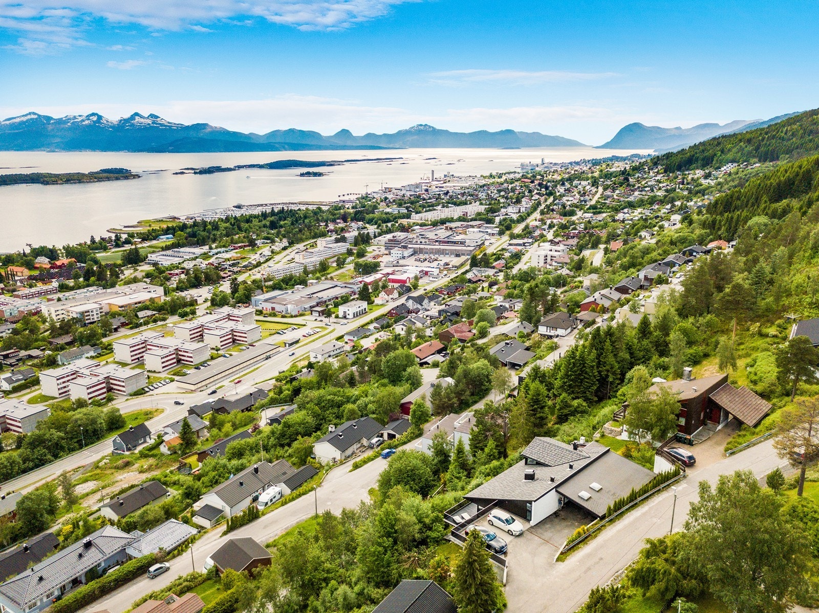 Fannebostad sett fra luften Galleribilde