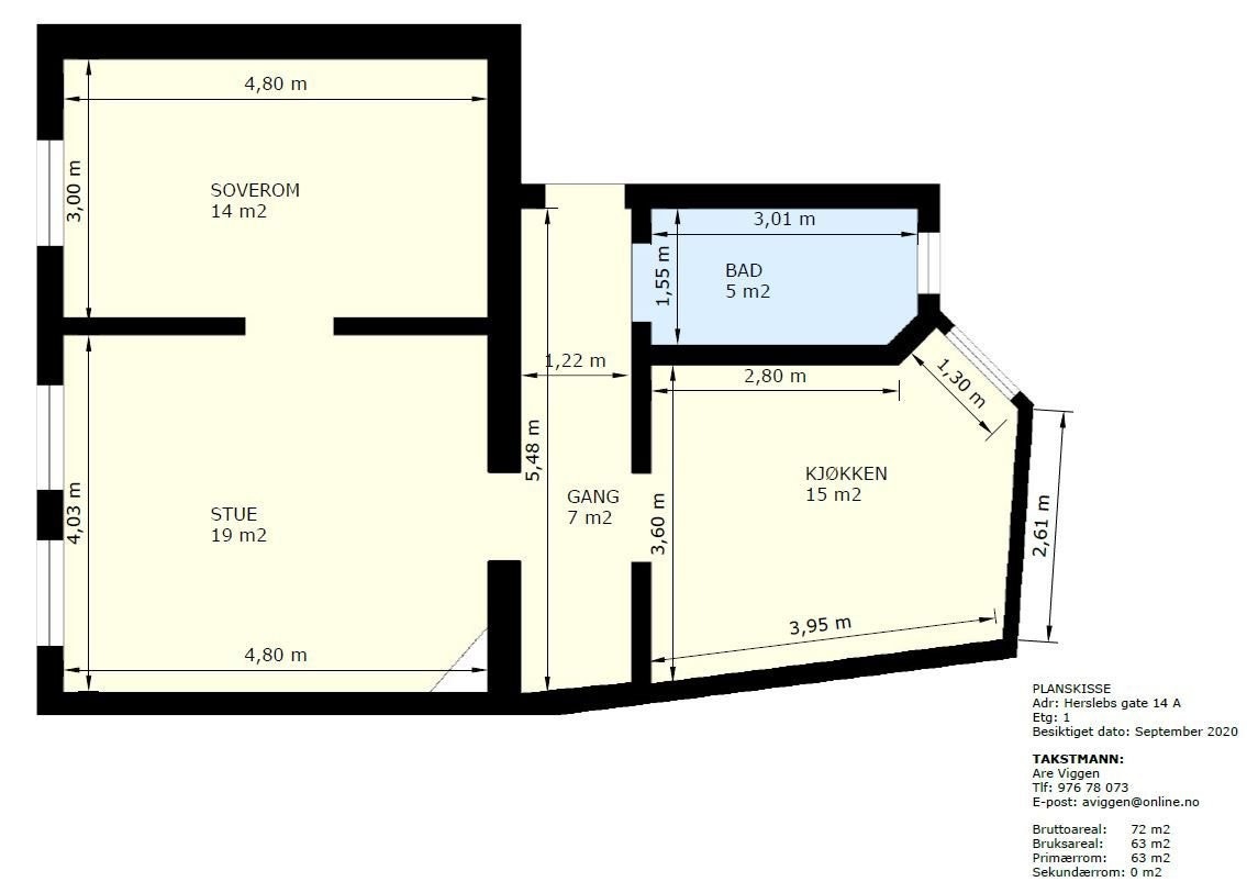 God planløsning med store rom. Galleribilde