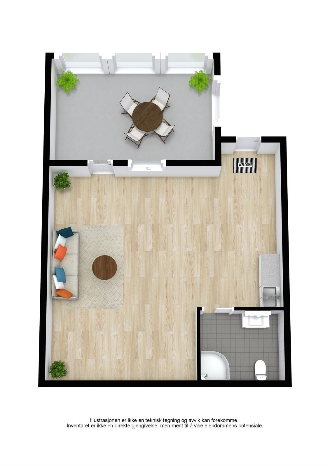 Floorplan letterhead - Nansenveien 14 - Level 1 - 3D Floor Plan Galleribilde