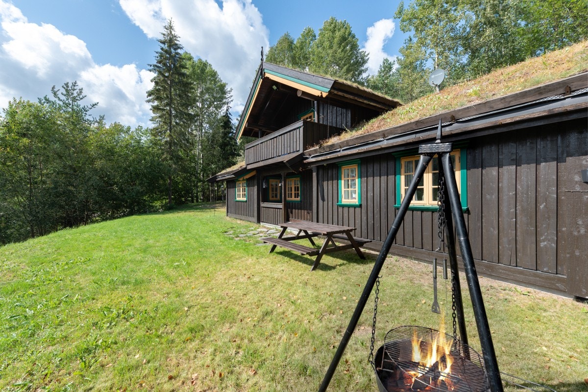 Hytta ligger i et nyere utbygd hytteområde i Svarstad Skisenter. Galleribilde