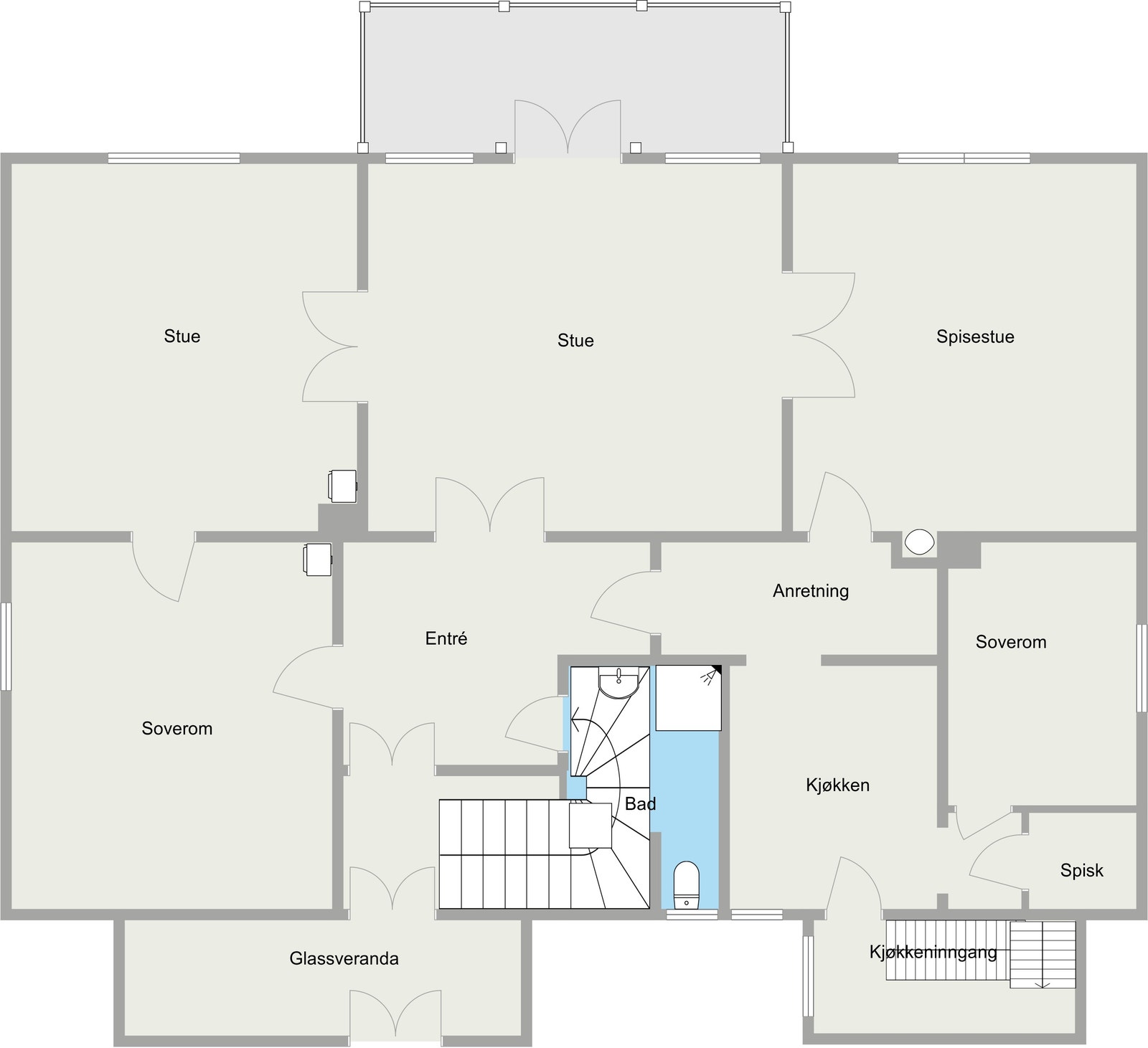 Plantegning Ullevålsveien 116 A - 1. etasje Sveitservilla Galleribilde