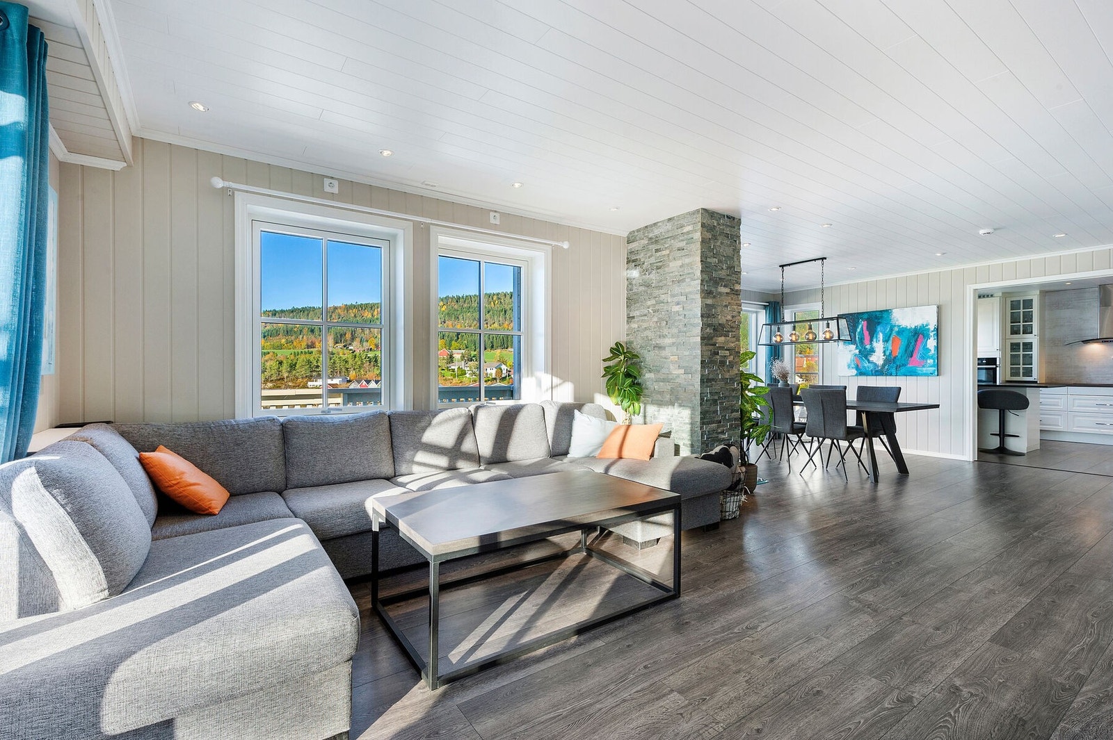 God plass til tv-krok og spisestue Galleribilde