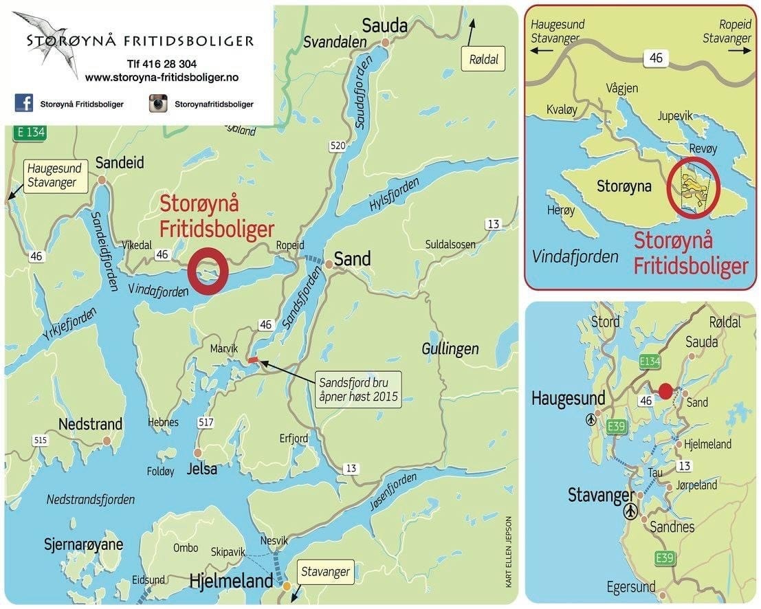 1 time og 15 minutter fra Haugesund og 2 timer fra Stavanger Galleribilde