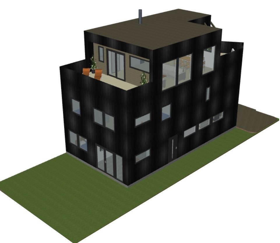 Terrasser på hver side av boligens tredje etasje Galleribilde