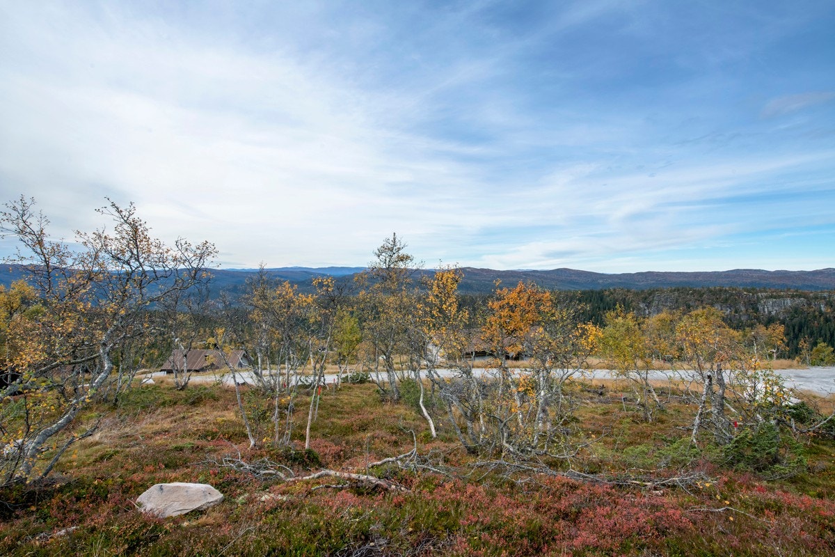 Eiendommen ligger nesten helt øverst på feltet, hvor det bys på nydelig utsikt til eventyrlig landskap. Galleribilde