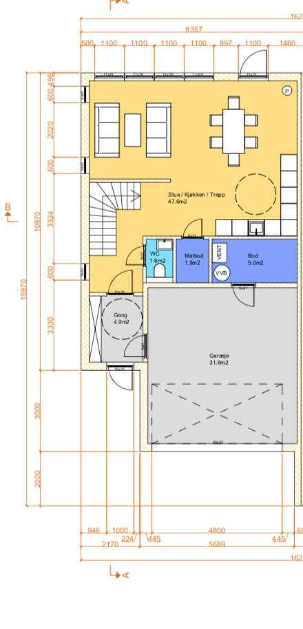 Plantegning - 1. etasje. Galleribilde
