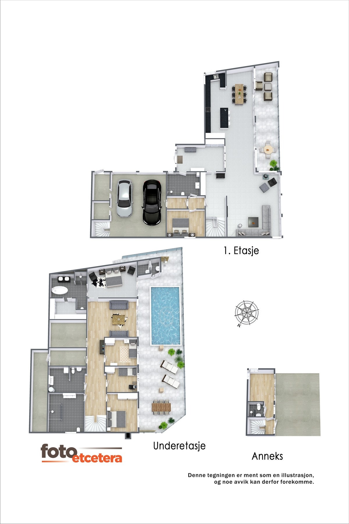 Plantegning alle etasjer Galleribilde