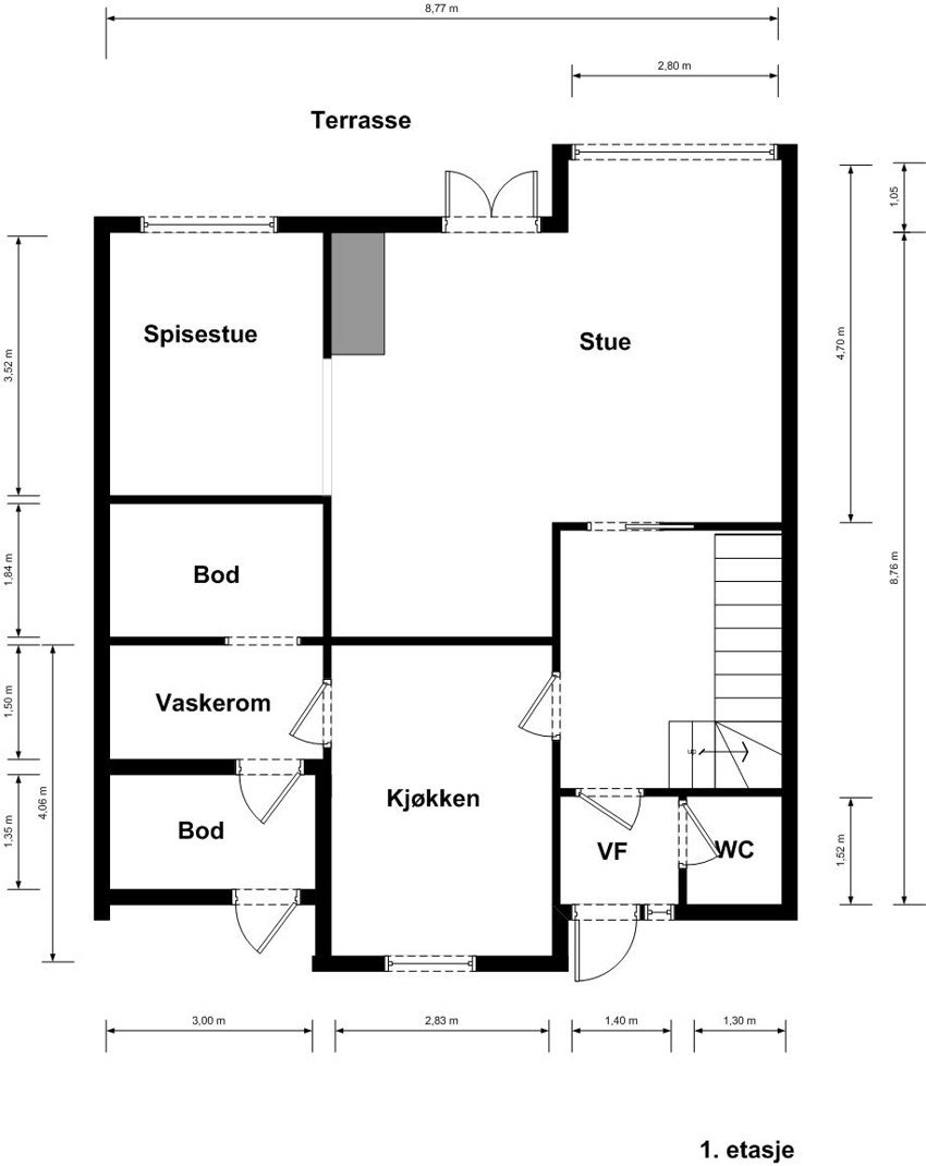 Planskisse 1. etasje Galleribilde