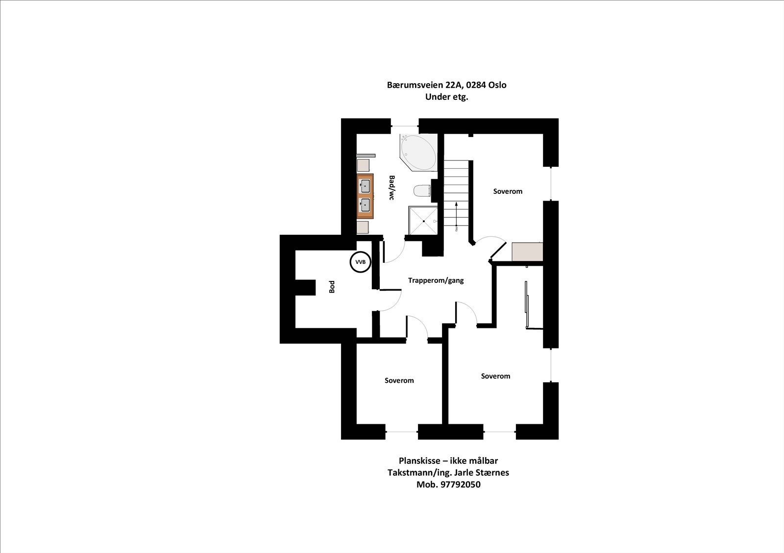 Plantegning underetasje. Galleribilde