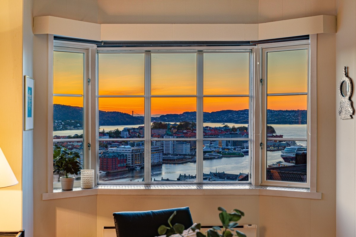 Når mørket faller på får man en magisk stemning i leiligheten. Galleribilde