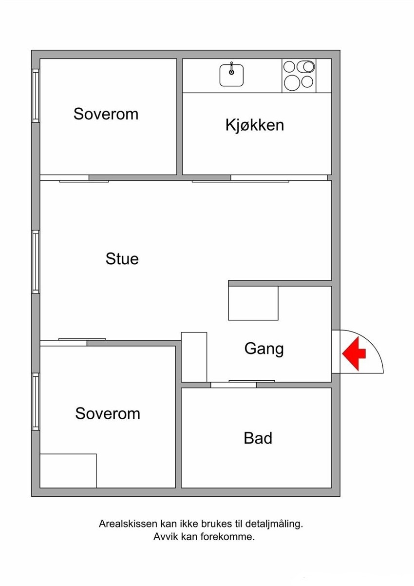 Plantegning 2. etasje. Ikke målbar - Meget effektiv planløsning Galleribilde