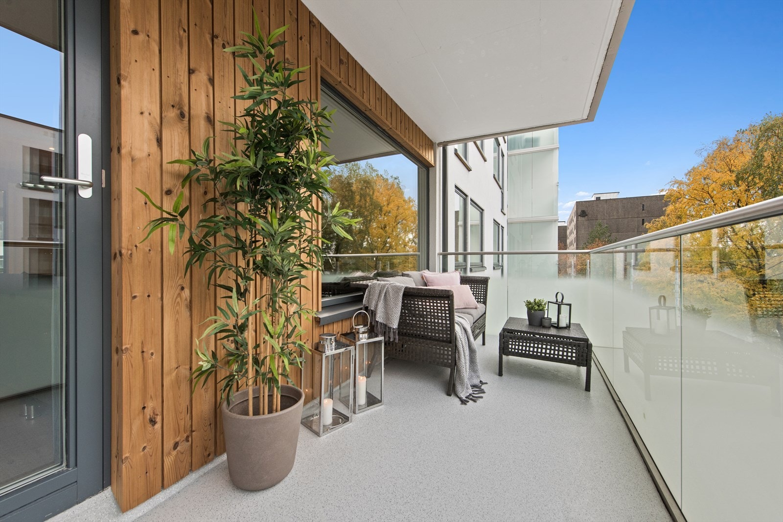 Borettslaget har nylig renovert fasaden og balkongene. Galleribilde