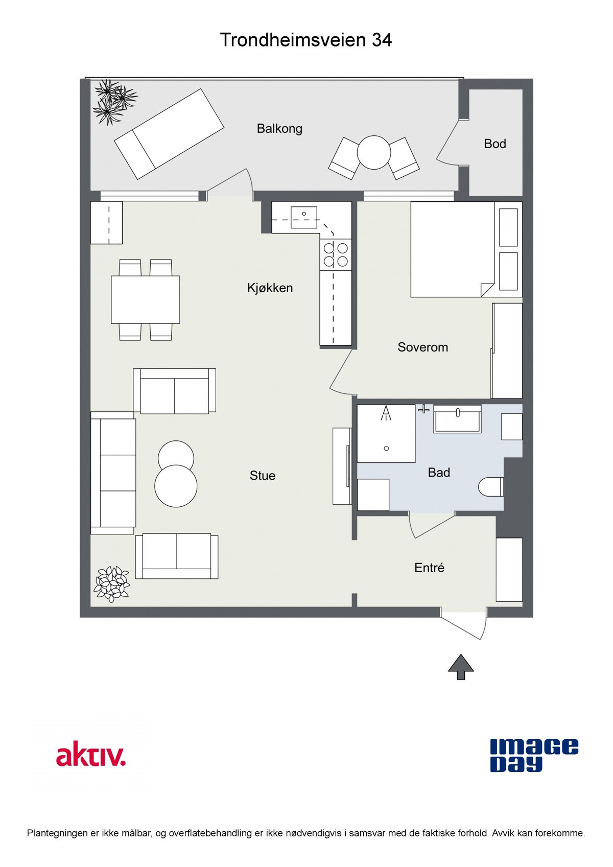 Vi starter med plantegningen, slik at du får orientert deg i boligen. Galleribilde