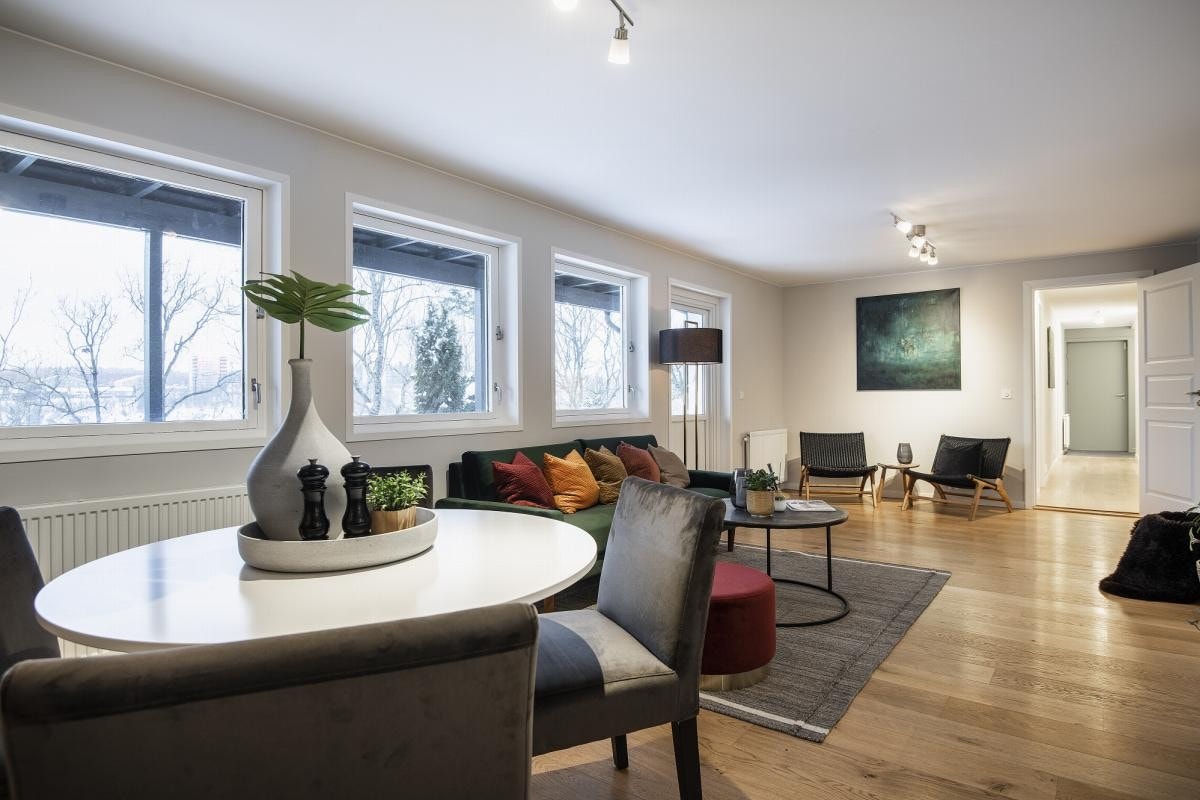 Stuen i sokkelen er pusset opp i 2019. Galleribilde