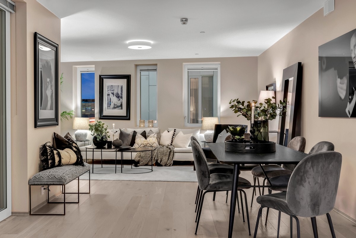 Lekker 1-stavs eikeparkett og vannbåren gulvvarme. Galleribilde