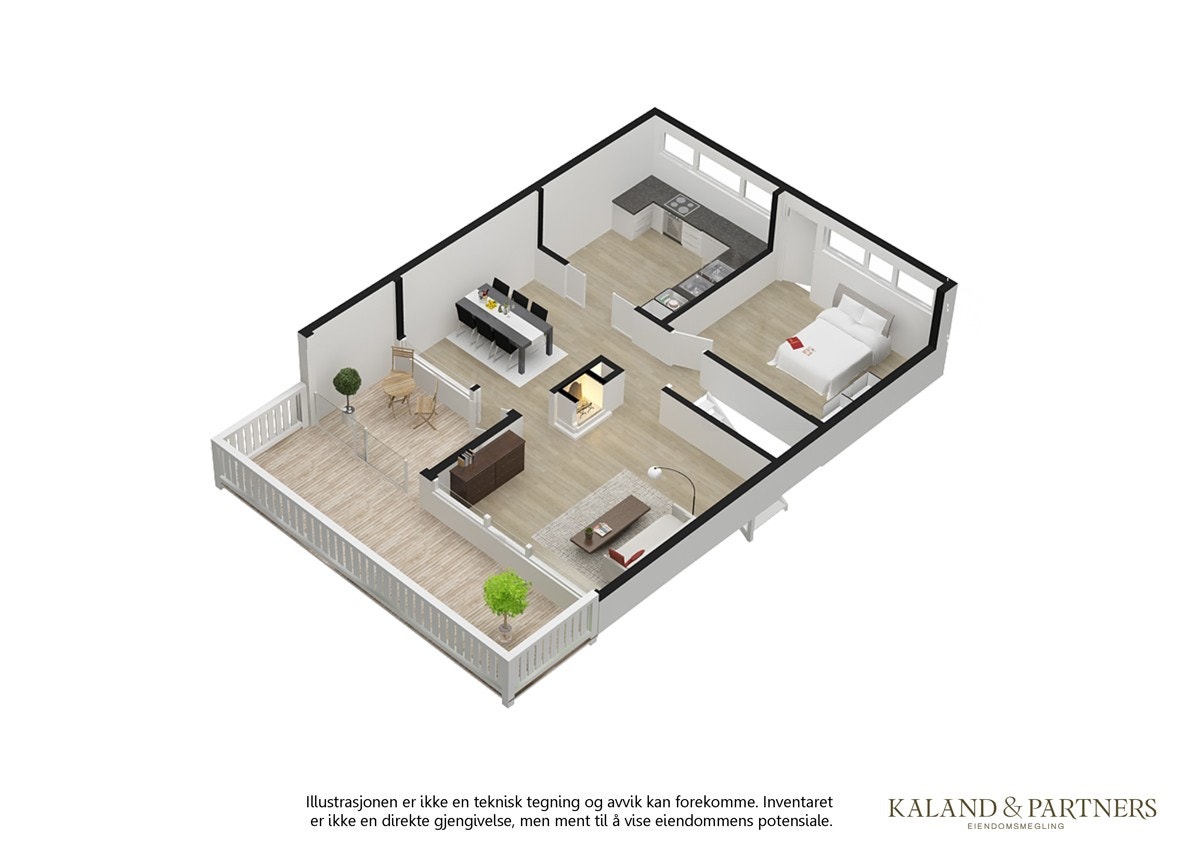 Plantegning 2. etasje - 3D Galleribilde