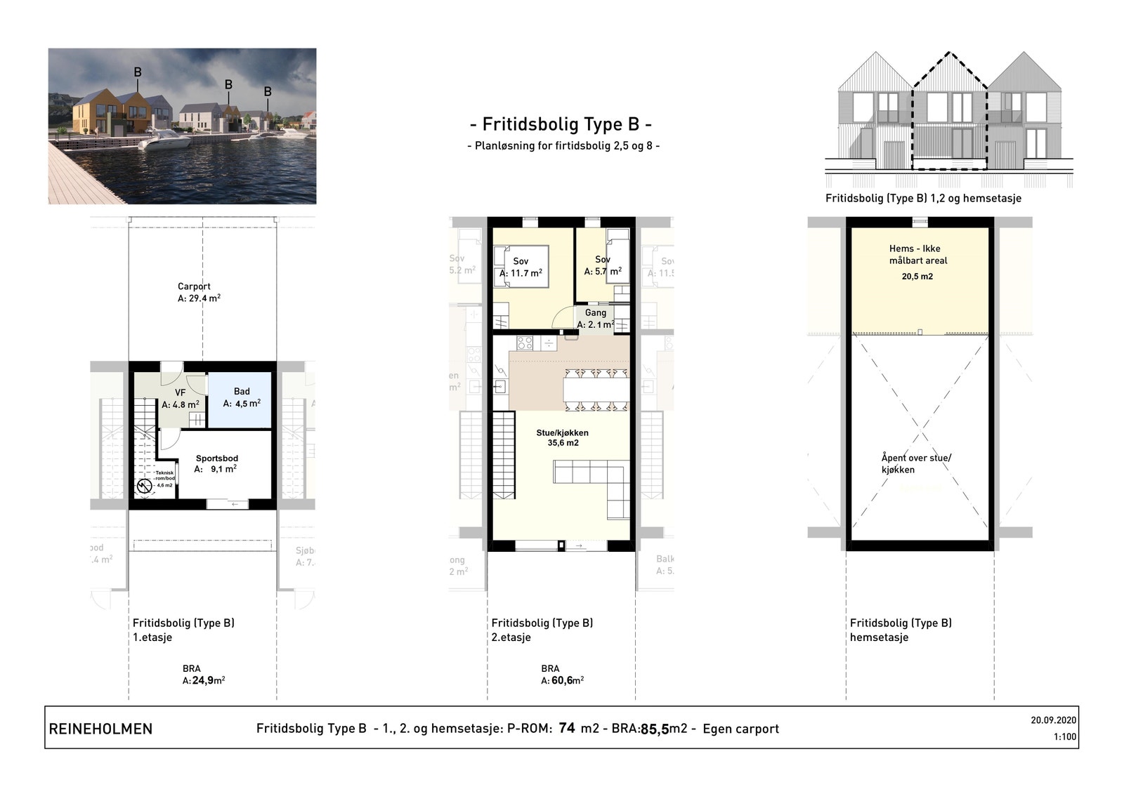 Planløsning for rorbu nr. 5 Galleribilde