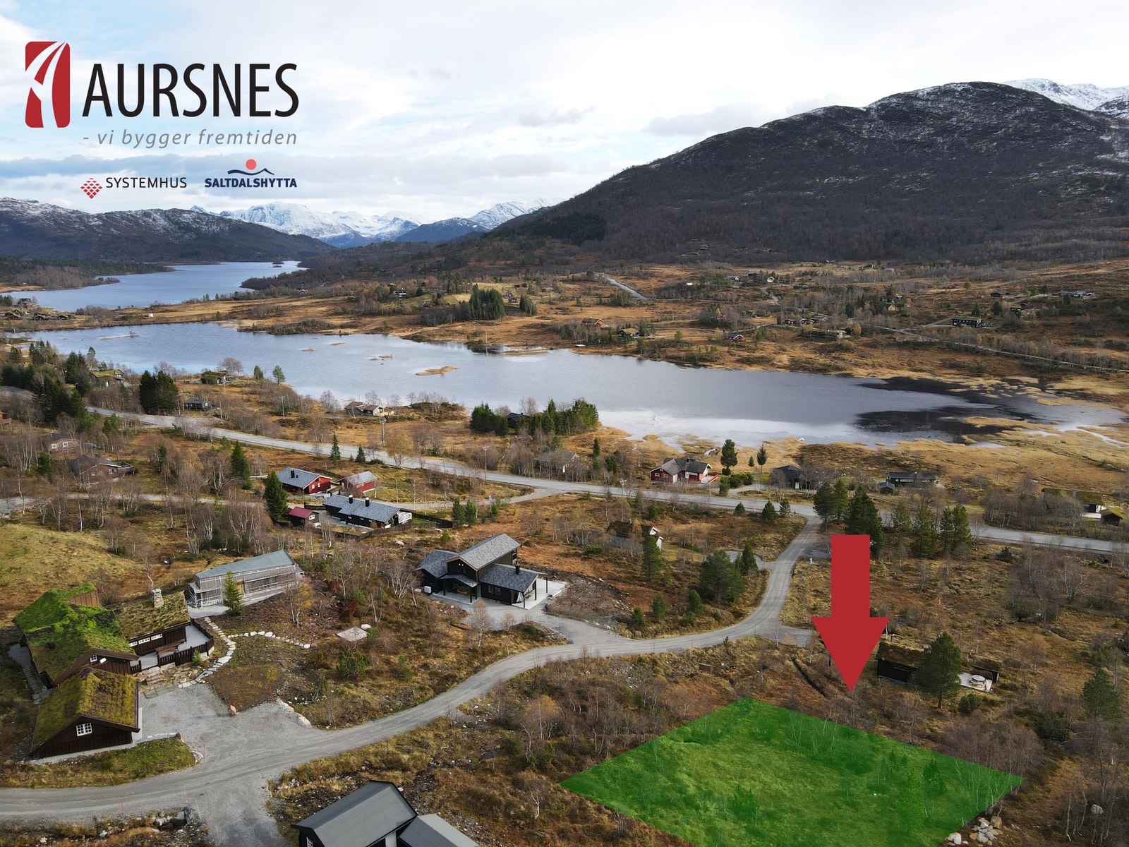 Dronebilde av tomten Galleribilde