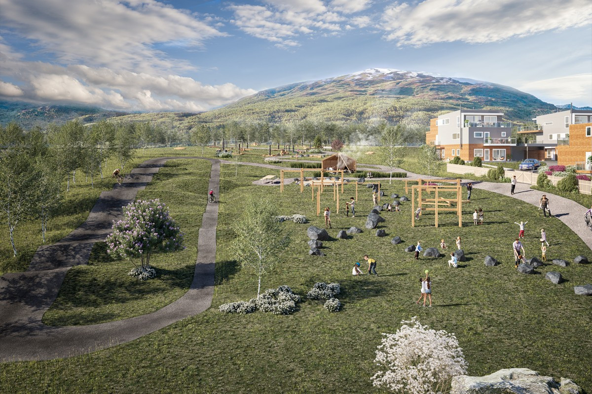 Stor friluftspark på vestsiden av feltet. Her blir det Gapahuk med bålplass, sykkelbane, hinderløype, treningspark, mv.