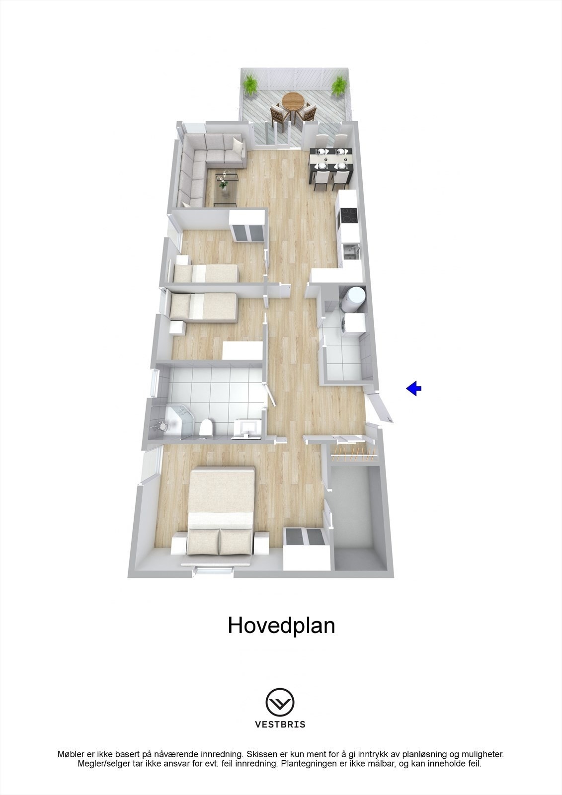 Plantegning - Melkevikvegen 48, 5565 Tysværvåg - Hovedplan - 3 Galleribilde