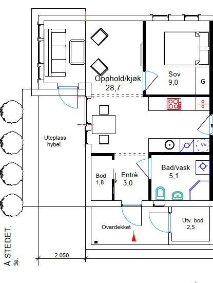 Tegning av leilighet Galleribilde