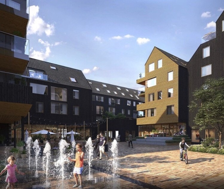 Heggdal Torg sett fra motsatt side Galleribilde